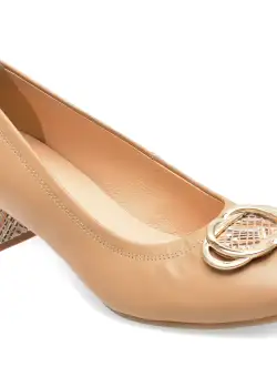 Pantofi IMAGE bej, 6415, din piele naturala