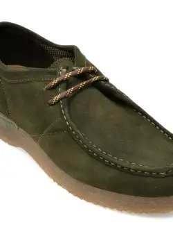 Pantofi JEEP kaki, M32081A, din piele intoarsa