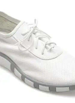 Pantofi LE BERDE albi, 140001, din piele naturala