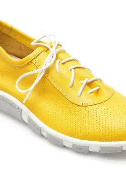 Pantofi LE BERDE galbeni, 140001, din piele naturala