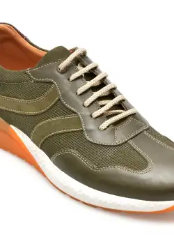 Pantofi OTTER kaki, 211111, din nabuc