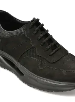 Pantofi OTTER negri, S280, din nabuc