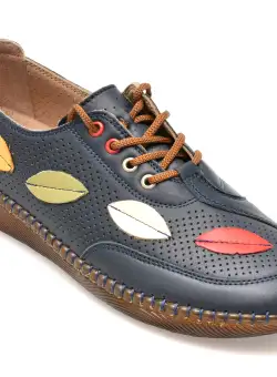 Pantofi OZIYS bleumarin, 22110, din piele naturala