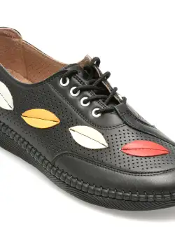 Pantofi OZIYS negri, 22110, din piele naturala