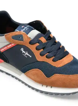 Pantofi PEPE JEANS multicolor, MS30992, din piele intoarsa si material textil