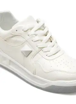 Pantofi PESETTO albi, 2945027, din piele ecologica