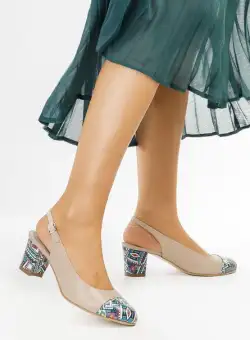 Pantofi piele Anaida Bej
