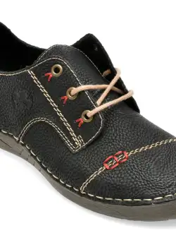 Pantofi RIEKER negri, 52520, din piele ecologica