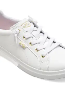Pantofi SKECHERS albi, BOBS D VINE, din piele ecologica