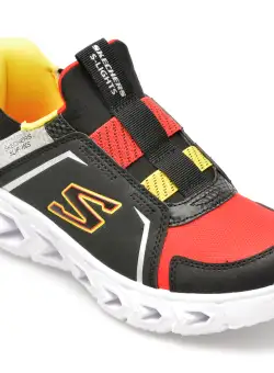 Pantofi SKECHERS negri, HYPNO-FLASH 2.0, din piele ecologica