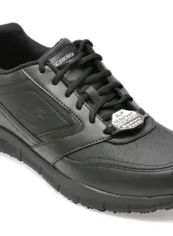 Pantofi SKECHERS negri, NAMPA, din piele ecologica