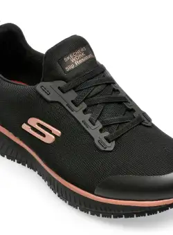 Pantofi SKECHERS negri, SQUAD SR, din material textil