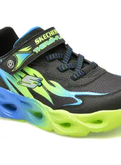 Pantofi SKECHERS negri, THERMO-FLASH, din piele ecologica
