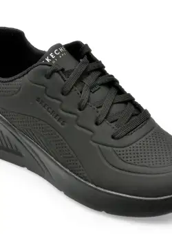 Pantofi SKECHERS negri, UNO LITE, din piele ecologica