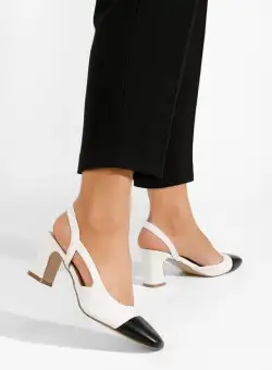 Pantofi slingback Brieta V2 albi