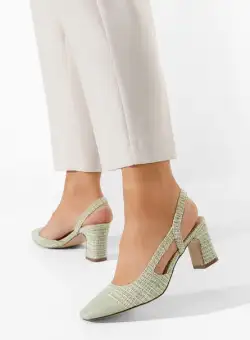Pantofi slingback Brieta verzi
