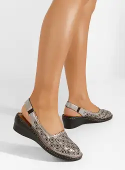 Pantofi slingback Colmania argintii