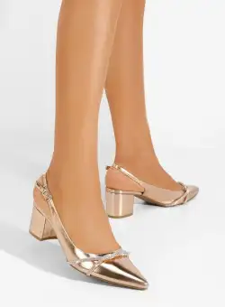 Pantofi slingback Saradena champagne