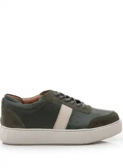 Pantofi sport barbati din piele naturala Leofex - 523 Verde Box Velur