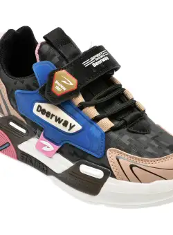 Pantofi sport DEERWAY negri, 2208, din piele ecologica