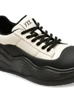 Pantofi sport GRYXX alb-negru, 1076, din piele naturala