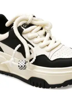 Pantofi sport GRYXX alb-negru, 2822, din piele naturala