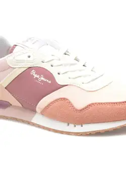 Pantofi sport PEPE JEANS roz, LONDON URBAN, din material textil
