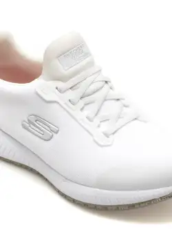 Pantofi sport SKECHERS albi, SQUAD SR, din material textil