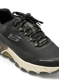 Pantofi sport SKECHERS negri, MAX PROTECT, din material textil si piele ecologica