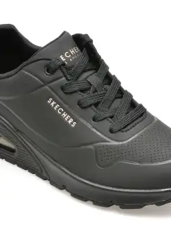 Pantofi sport SKECHERS negri, UNO, din piele ecologica