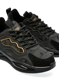 Pantofi sport SPORT negri, A819, din piele ecologica