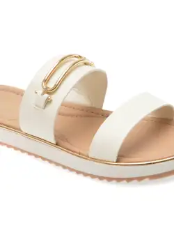 Papuci casual ALDO albi, 13740465, din piele ecologica