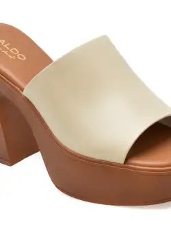 Papuci casual ALDO albi, MAYSEE1101, din piele naturala