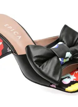 Papuci casual EPICA negri, 1039, din piele naturala