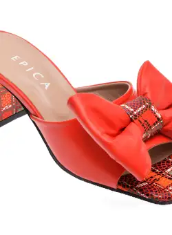 Papuci casual EPICA rosii, 1039, din piele naturala