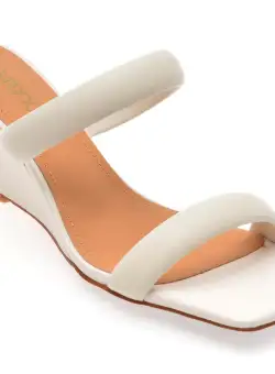 Papuci casual GRYXX albi, UM2020, din piele naturala