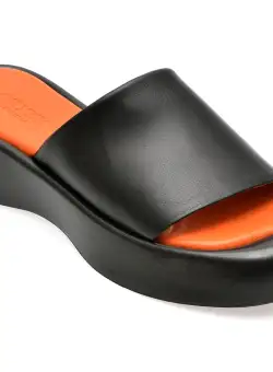 Papuci casual GRYXX negri, 191680, din piele naturala