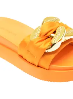 Papuci casual LAURA BIAGIOTTI galbeni, 8647, din piele ecologica