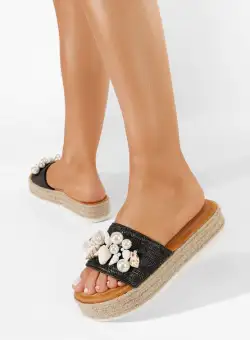 Papuci cu platforma Pela negri