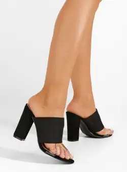 Papuci cu toc Adrille negri