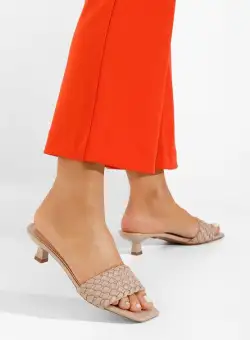 Papuci cu toc Metissa bej