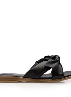 Papuci dama din piele naturala box - 610 Negru Box