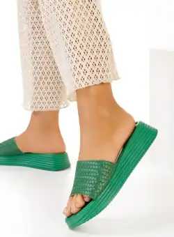 Papuci dama piele Amalia V2 Verzi