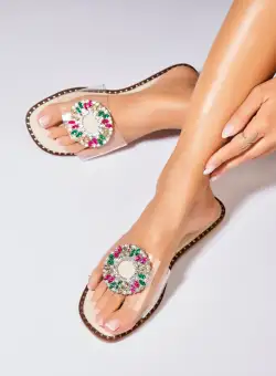 Papuci/Slapi Bej din Silicon Merna