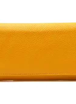 Portofel galben, 6609, din piele naturala