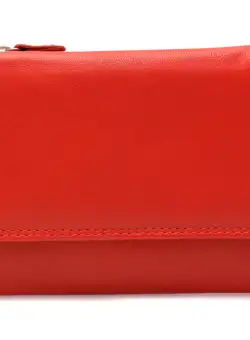 Portofel rosu, 561, din piele naturala