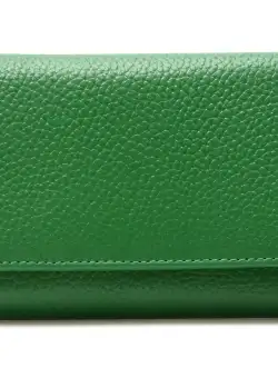 Portofel verde, 6611, din piele naturala