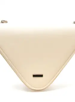 Poseta GRYXX alba, 1880, din piele ecologica