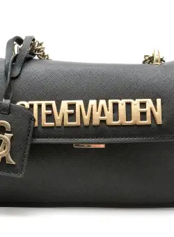 Poseta Steve Madden neagra, STAKES, din piele ecologica