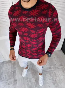 Pulover barbati gros grena slim fit T3703 5-6